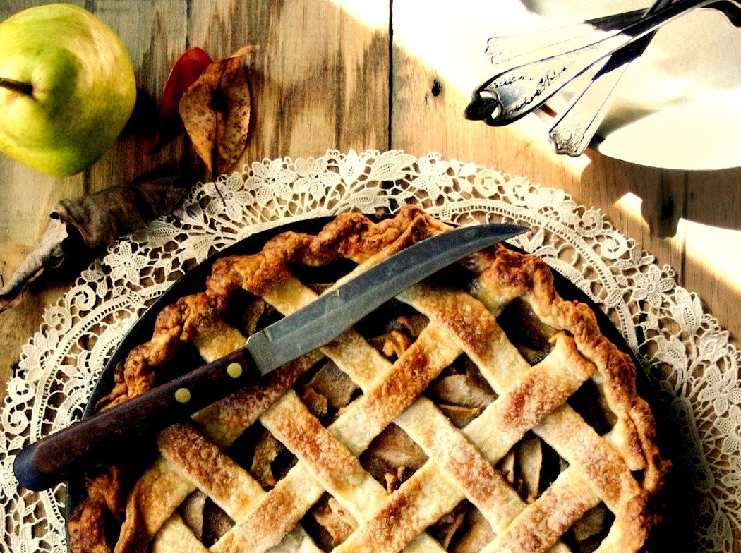 pear, gorgonzola, and walnut pie by Beth Kirby