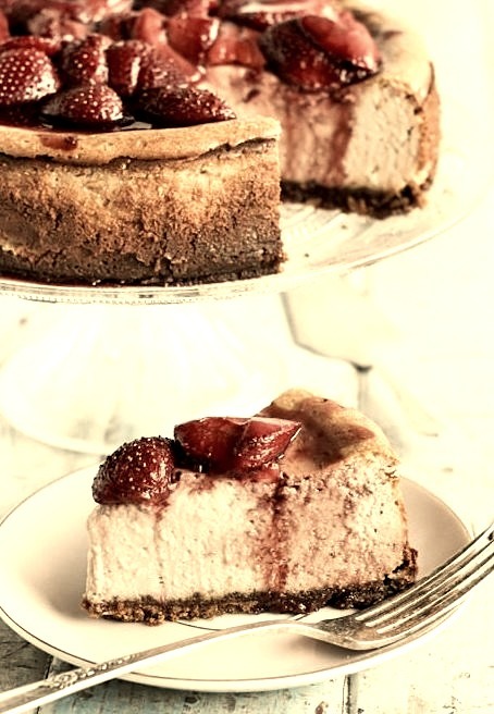 Recipe: Roasted Strawberry & Ginger Ricotta Cheesecake