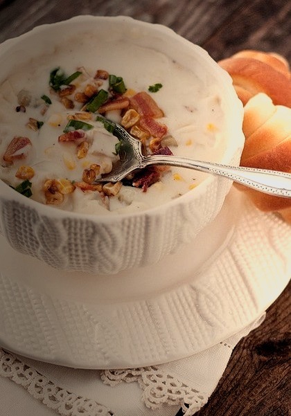Creamy Chicken Corn Chowder Seasons and Suppers on We Heart It.