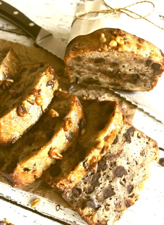 Chocolate chip banana walnut bread