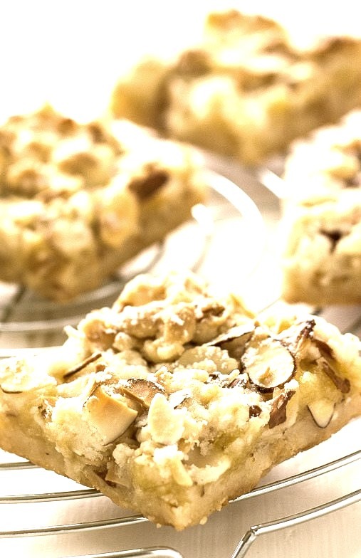 Key Lime Curd Bars with Toasted Coconut Chips and Almonds